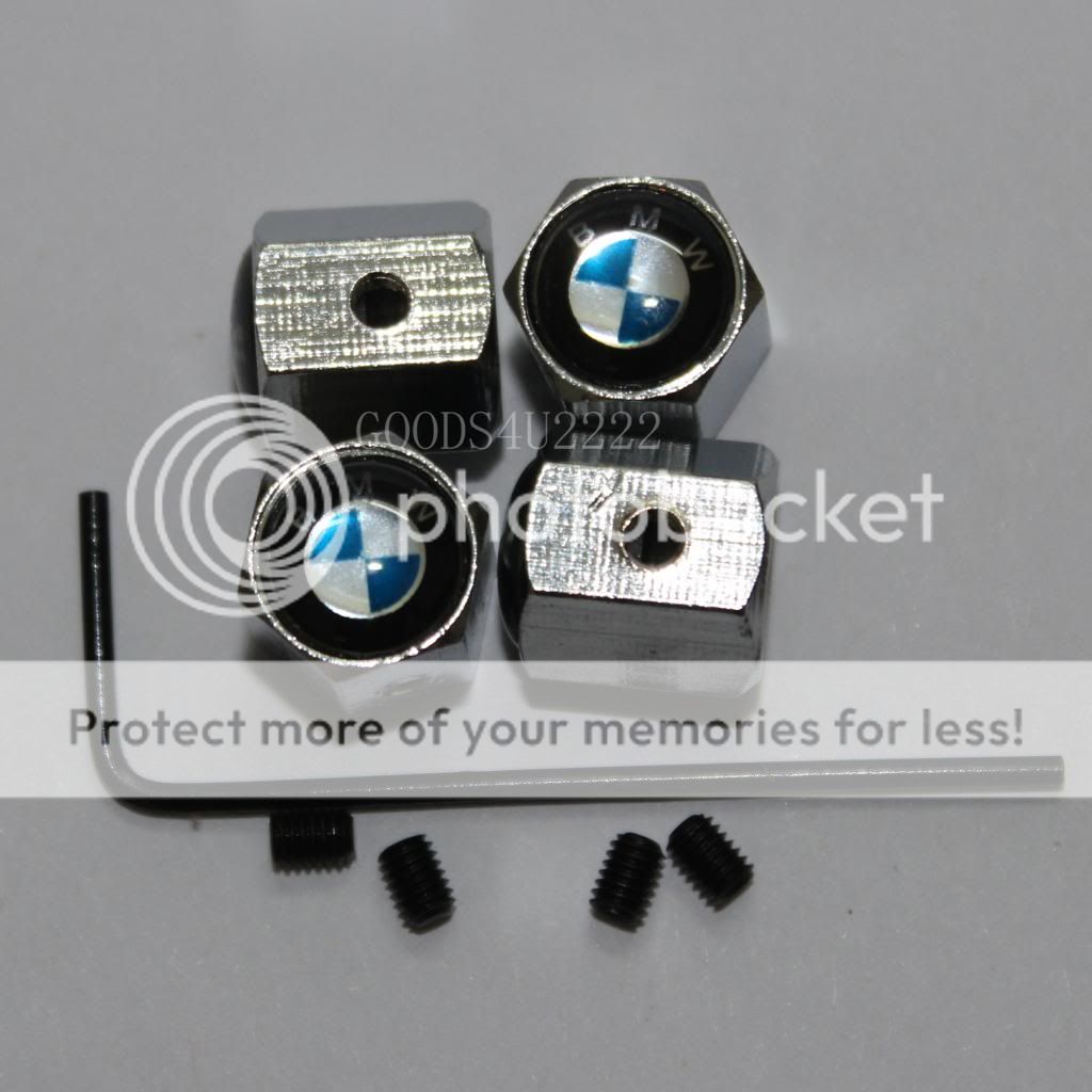 Purchase Brand New Blue Color BMW Antitheft Tire Valve Caps 4 Pieces